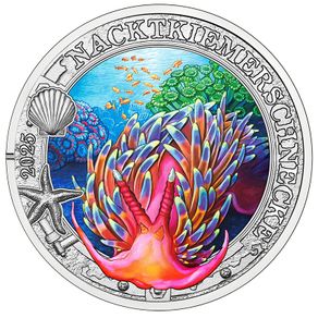 Austria 3 Euro Coin 2025 - Doridid Nudibranch. Sea Worlds Series( In Capsule). Uncirculated.