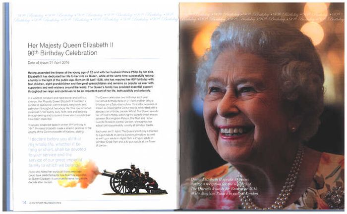 2016 Jersey Stamp Year Book (hardback) issued by Jersey Post with 28 images of contents