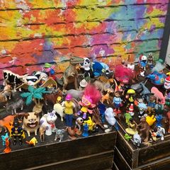 Lot of random people and animal figures