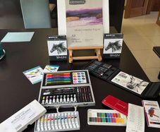 Art easel and painting/colouring supplies