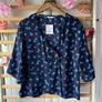 blouse Bnwt short sleeve navy blouse size medium double breaded opening lefties brand Image 9