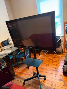 LG 42 Plasma TV + Mobile TV Stand