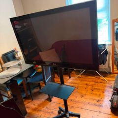 LG 42 Plasma TV + Mobile TV Stand