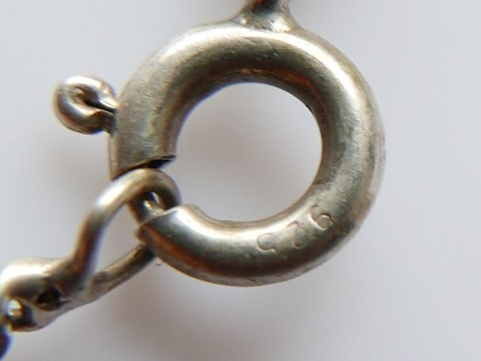 Vintage 925 Sterling Silver Pendant Necklace length 18" - 5,2g
