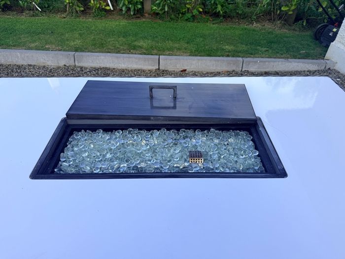Rattan fire pit garden table
