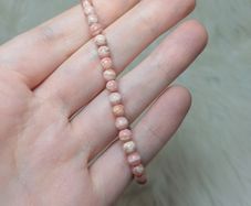 Rhodochrosite handmade natural stone bead bracelet