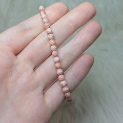 Rhodochrosite handmade natural stone bead bracelet