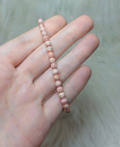 Rhodochrosite handmade natural stone bead bracelet