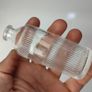 333 - Set of 3 Vintage Clear Glass Collectible Decorative Ribbed Bottles Image 9