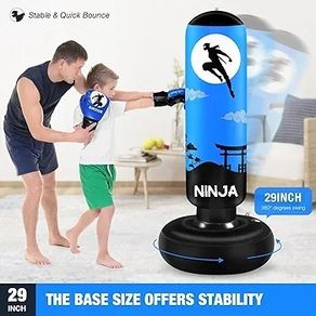Punching Bag for Kids, Kids Boxing Set with Boxing Gloves 66" Large Inflatable Punching Bag,Gifts for Boys & Girls Age 3-12 for Practicing Karate, Taekwondo