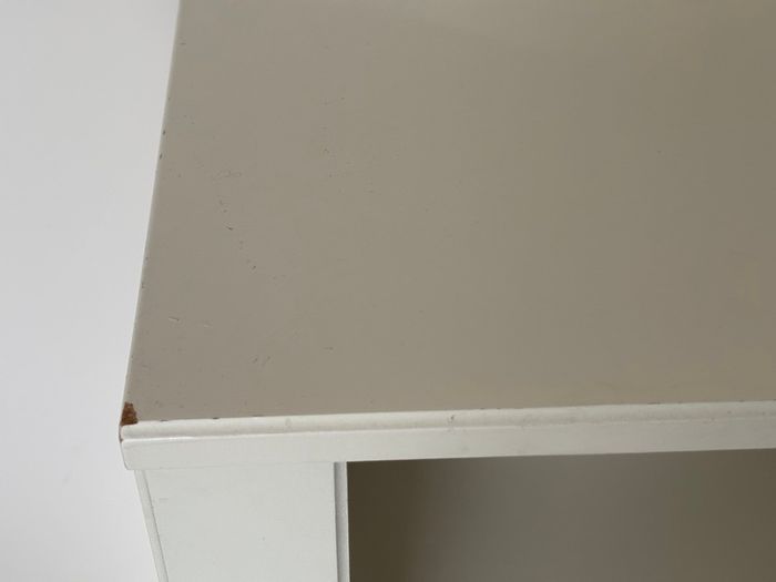 White/ cream ikea Bookcase with ticking backing