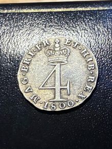 Silver George 111 Maundy 4pence 1800