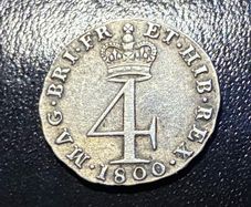 Silver George 111 Maundy 4pence 1800