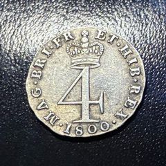 Silver George 111 Maundy 4pence 1800