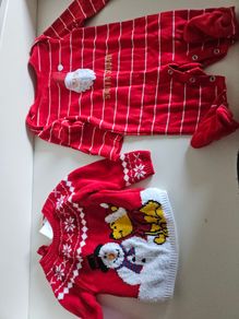 Baby disney Santa jumper and sleepsuit 3-6 months