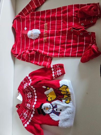 Baby disney Santa jumper and sleepsuit 3-6 months
