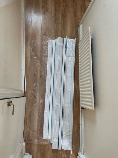 Large WoodLux Bright White 50mm Faux Wood Venetian Blinds