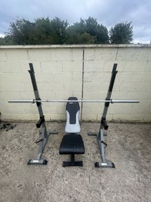 Full set of weights and 20kg Olympic bar