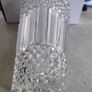 VINTAGE Hermanova 20188/25 Art Deco Vase MCM Sklo Union Czech Art Glass Clear Glass Toothed Ridged Studded Pattern Bouquet Floor Vase - 10 inches Tall Image 9