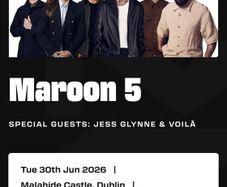See Maroon 5, Live @ Malahide, 2x tickets