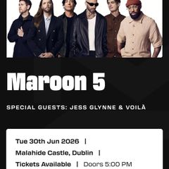 See Maroon 5, Live @ Malahide, 2x tickets
