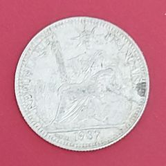1937  FRENCH IndoChina 10 cent Silver coin