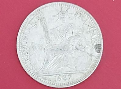 1937  FRENCH IndoChina 10 cent Silver coin