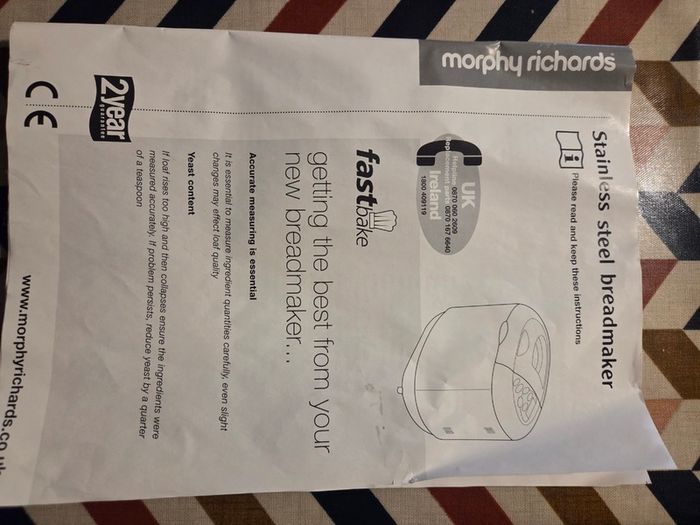 Morphy Richards Stainless Steel Breadmaker [unused]