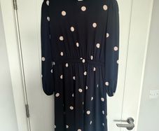 Principles Navy/White Polka Dot Dress Size 16