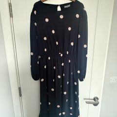 Principles Navy/White Polka Dot Dress Size 16
