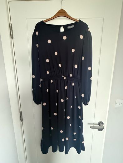 Principles Navy/White Polka Dot Dress Size 16