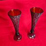 Pair of Ruby Red Glass Trumpet Vases Image 5