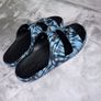 Crocs Classic Rebel Size UK 6 Blue Black Tie Dye Spike Double Strap Slides Slippers Image 3