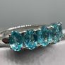 Sterling silver ring with Paraiba Apatite. Image 6