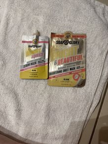 1 x Soap & Glory Sheet Mask. 1 x Soap & Glory Serum Mask