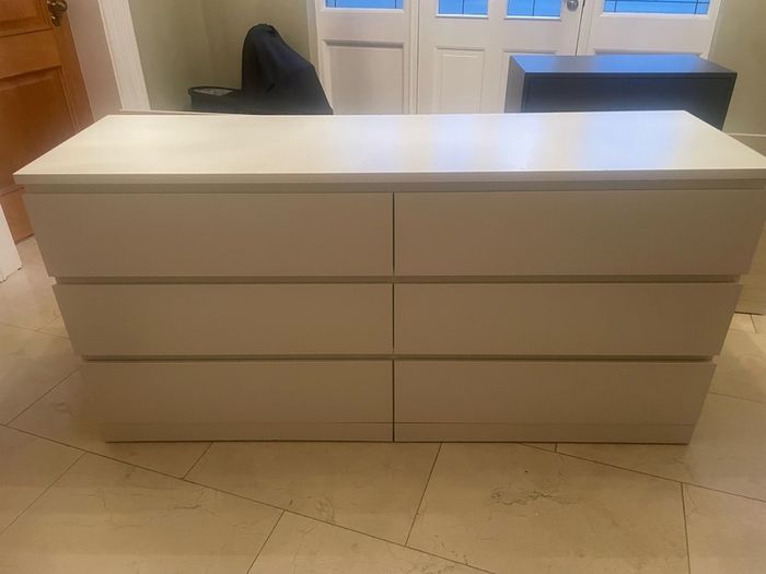 MALM Chest of 6 drawers, white, 160x78 cm WHITE