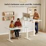 Electric Standing Desk 140cm U Shaped Height Adjustable with 3 Memory Smart Panels Sit Stand Rising Table Small Computer for Home Office White Image 6