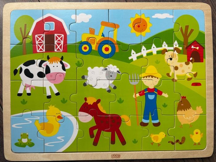 Melissa &Doug educational frame + Old McDonnald wooden puzzle