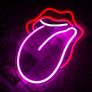 Lips Neon Sign Flame Red Lips Big Tongue Shape Image 2