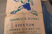 Shamrock Rovers v Everton 13.05.1957 soccer programme