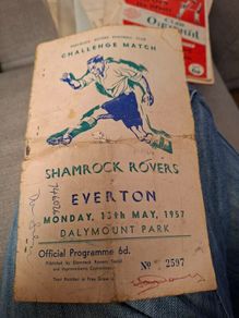 Shamrock Rovers v Everton 13.05.1957 soccer programme