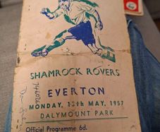 Shamrock Rovers v Everton 13.05.1957 soccer programme