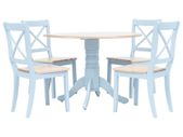 5 Piece Dining Set Solid Rubber Wood Grey and Brown