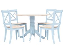 5 Piece Dining Set Solid Rubber Wood Grey and Brown