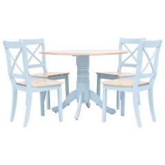 5 Piece Dining Set Solid Rubber Wood Grey and Brown