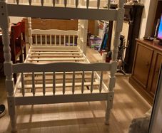 A beautiful White Bunk Bed. No Mattresses.