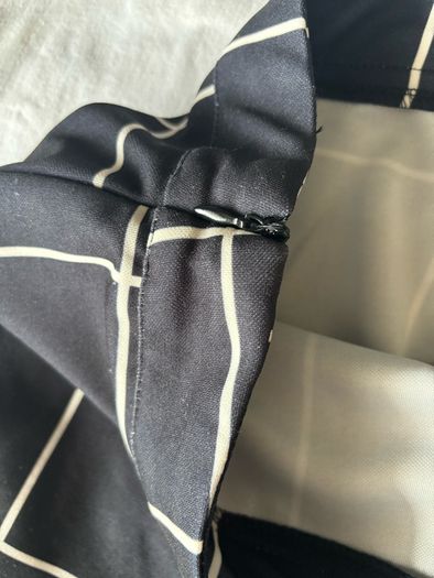Navy and white trousers