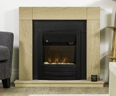 Zanussi 2KW Black Electric Inset Fire Stove with 2 Heat Settings, Timer and Remote Control