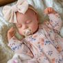 Reborn Dolls 17 Inch Soft Body Lifelike-Newborn Baby Dolls Sleeping Girl Dolls with Clothes and Toy Accessories Gift for Kids Age 3+, Yellow Floral Image 3