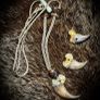 1 Prehistoric Bear Claw and Tibetan Yak Bead Cordage Handcrafted Necklace Image 2